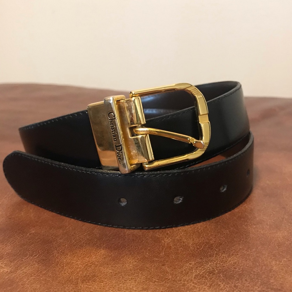 Christian Dior Black/Brown Leather Belt